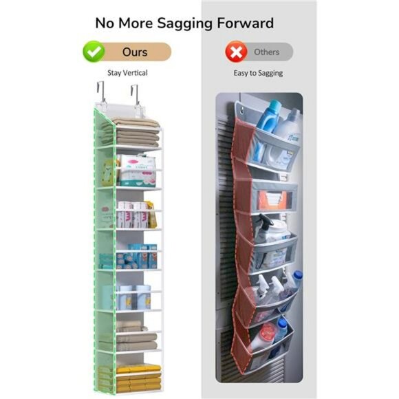 Over The Door Hanging Organizer 7 Shelf Clear Pocket Closet Storage Rack - Picture 6 of 8